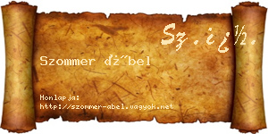 Szommer Ábel névjegykártya